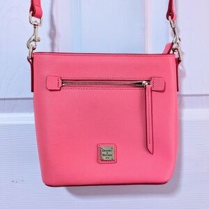 Dooney and Bourke Saffiano Small Zip Crossbody in Bubblegum Pink